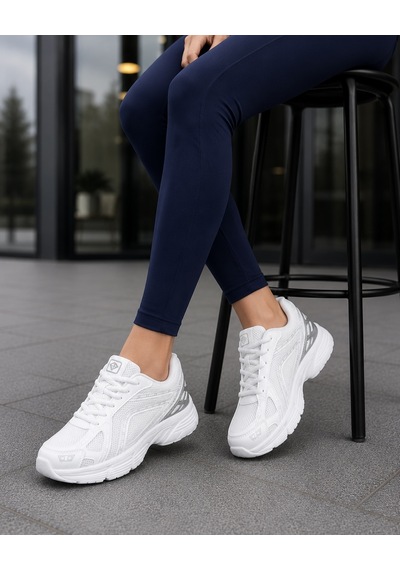 Homiro Unisex Rahat Günlük Spor Ayakkabı Yazlık Hafif Fileli Beyaz - Mavi