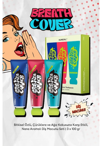 Çürüklere Ve Ağız Kokusuna Karşı Etkili Diş Macunu Seti Kundal Deep Breath Cover Toothpaste Set