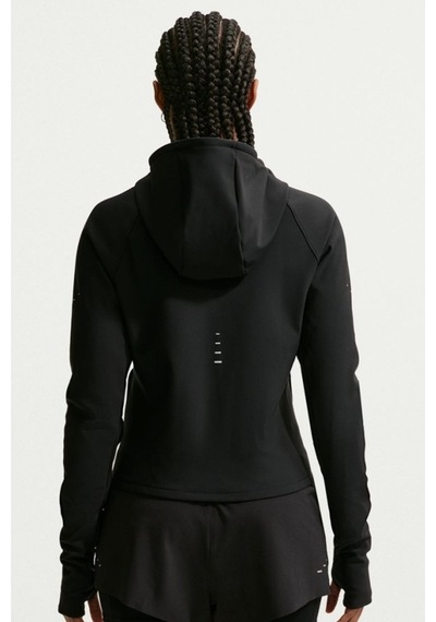 Nike Swift Therma Fit Fitted Womens Jacket Kapüşonlu Reflektörlü Su İtici Kadın Koşu Ceketi Siyah