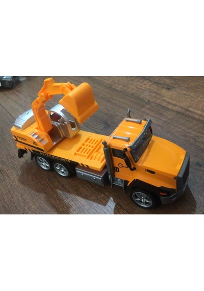 Oyuncak İnşaat Kamyonları Kazıcı Mikser Kasalı Taşıyıcı 3 Lü Metal Set