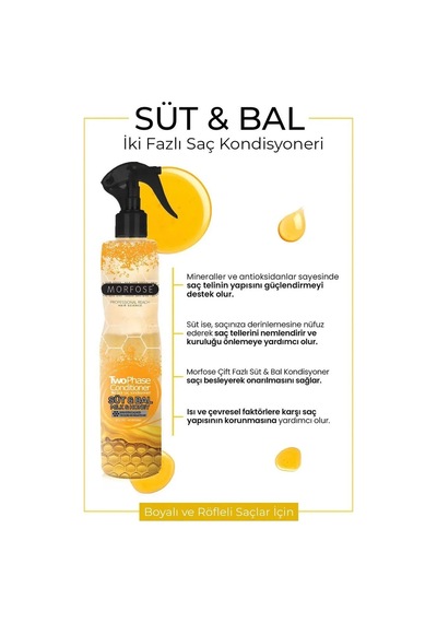 Jenerik Çift Fazlı Süt & Bal Kondisyoner Fön Suyu 240 Ml - Mrfs