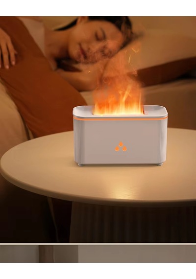 Alev Efektli Hava Nemlendirici Ve Aroma Difüzör Sessiz Çalışma, Led Işıklı Buhar Makinesi - X02-1