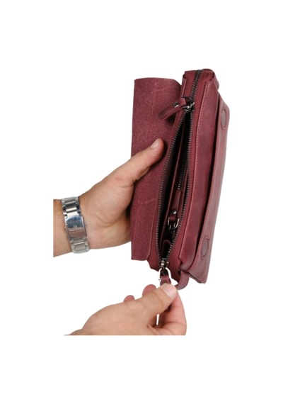 Mft Leather Hakiki Deri Unisex El Çantası Boliva 9874 Tiguan Bordo
