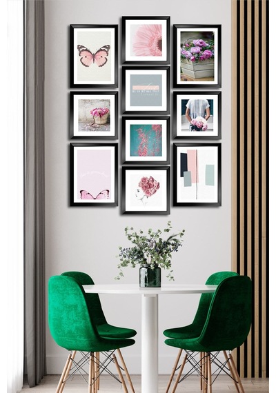10 Parçalı Çerçeve Görünümlü Mdf Tablo Seti Flm043 Çok Renkli - 713704956 Çok Renkli