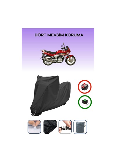 Siyah, Honda Cbf 150, Motosiklet Brandası, Kilit Uyumlu, Arka Çanta Uyumsuz