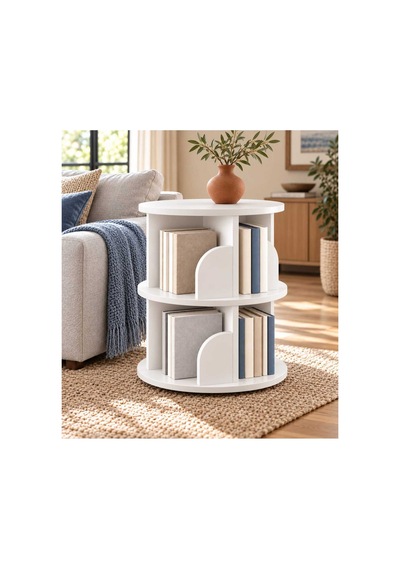 Kitaplık Raflı Komodin Yan Sehpa Çok Amaçlı Düzenleyici Modüler Kitaplık 70x45 Cm Beyaz - 938874604 Beyaz