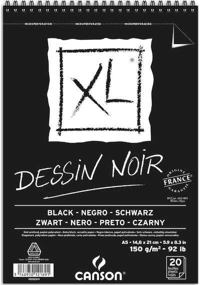 Canson Xl Dessin Noir Siyah Eskiz Blok - A5