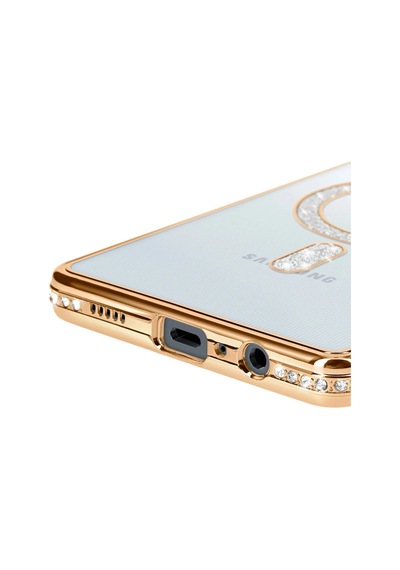 Samsung Uyumlu Galaxy A06 Joke Simli Magneticsafe Kılıf Altın