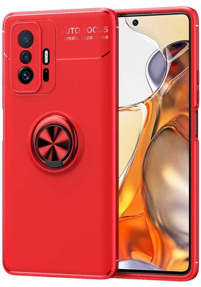 Xiaomi Mi 11t 5g Kılıf Yüzüklü Standlı Manyetik Kamera Korumalı Silikon