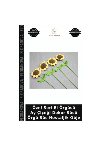 Özel Seri El Örgüsü Ay Çiçeği Dekor Süsü Örgü Süs Nostaljik Obje Çok Renkli
