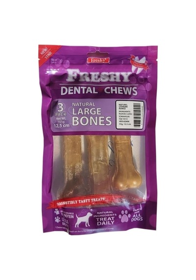 Freshy Dental Kemik 3 Lü 165 Gr.%100 Doğal Dana Derisi