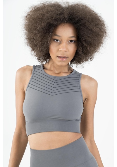 Maraton Active Slimfit Kadın Kapalı Yaka Kolsuz Koşu Açık Antrasit Bra 813094-açık Antrasit