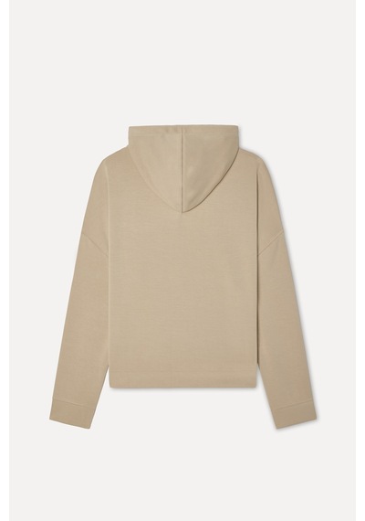 Mudo Kadın Kadın Bej Rengi Loose Fit Kapüşonlu Sweatshirt 1272672