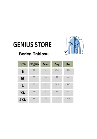 Genius Store Tam Fermuarlı Kalın Outdoor Kadın Polar Ceket Füme