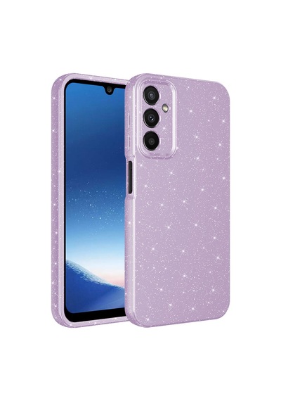 Galaxy Uyumlu A24 Kılıf Kamera Korumalı Simli Silikon Üstün Koruma Pazarplus Mor
