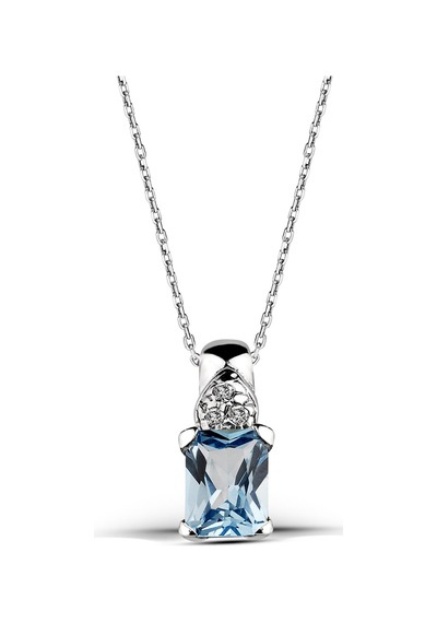 Kuyumcudukkani Baget Kesim Zirkon Taşlı Tektaş Yüzük Kolye Seti-24113-w-blu 21 Beyaz