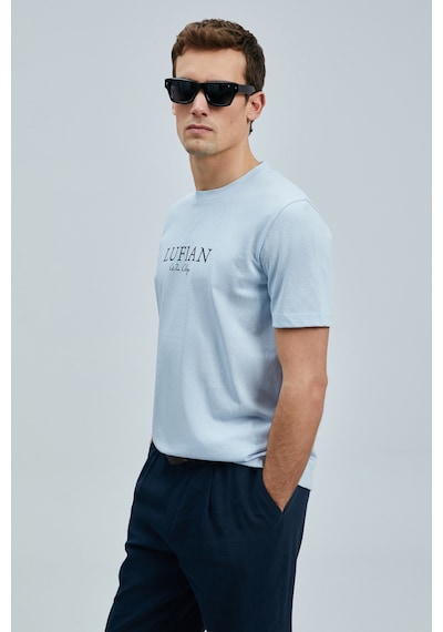Lufian Love Modern Grafik T- Shirt Mavi Mavi 111020238100300 Mavi