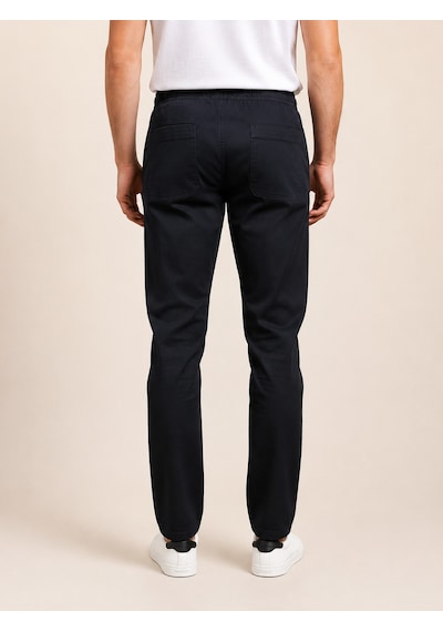 76078-73262 Erkek Beli Kordonlu Gabardin Pantolon 76078-73262 Lacivert