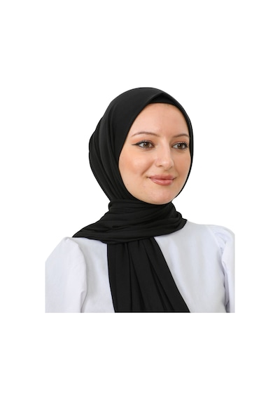 Modish Group Şal Tesettür Başörtüsü Premium Kumaş Eşarp Uzun İslami Giyim Viskon Siyah