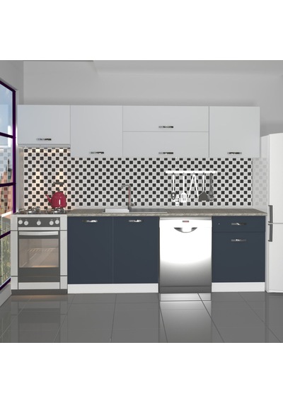 Decoraktiv Elite 280y Mdf Hazır Mutfak Dolabı - Tezgah Dahil - Antrasit - Buz Gri Diğer Decoraktiv Elite 280y Mdf Hazır Mutfak Dolabı - Tezgah Dahil - Antrasit - Buz Gri Diğer