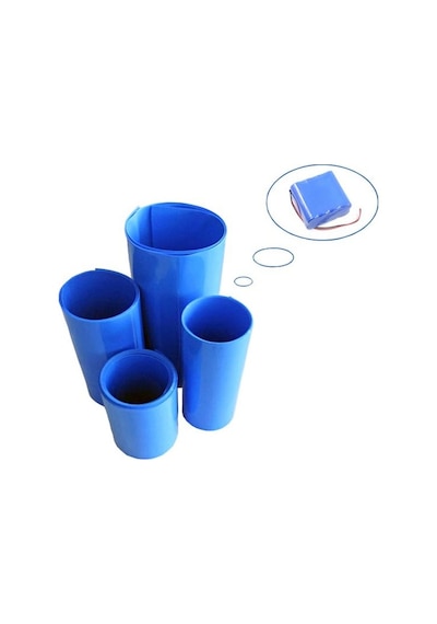 Powermaster 1 Kg Metre Isı Borusu Mavi Shrink 35 Mm 18650 Pil Yalıtım Isı Büzülme Kablo Kılıfı