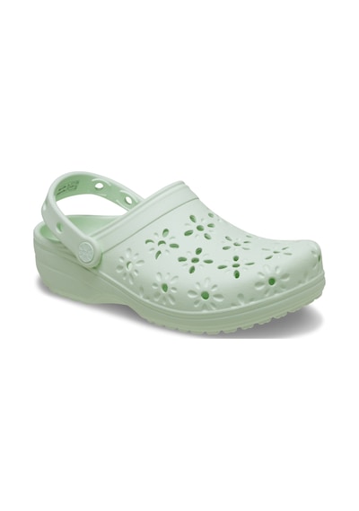 Crocs Classic Floral Cut Out Clog Kadın Terlik Yeşil