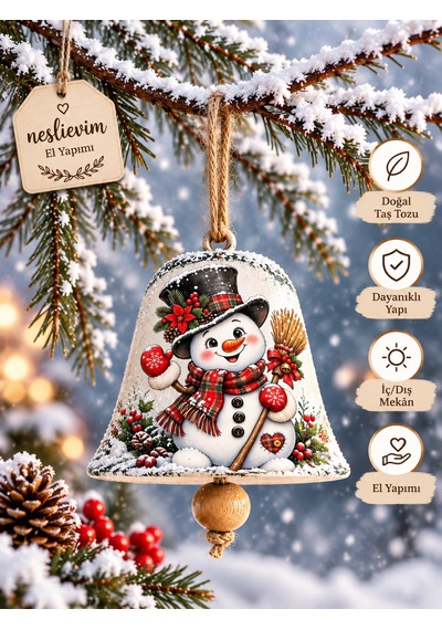 4 Tane Özel Seri El Yapımı Noel Çanları 2 7 CM