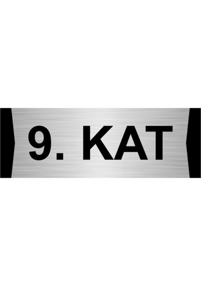 9.kat 7x20cm Gümüş Renk Metal Yönlendirme Levhası