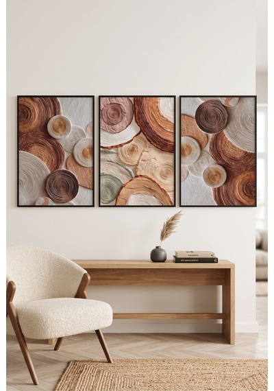 Siyah Ahşap Çerçeveli Soyut Kahverengi Bej Duvar Tablosu 3 Lü Set Organik Daire Desenli Modern Dekorasyon Kabartma Görünümlüdür Siyah Siyah Ahşap Çerçeveli Soyut Kahverengi Bej Duvar Tablosu 3 Lü Set Organik Daire Desenli Modern Dekorasyon Kabartma Görünümlüdür Siyah
