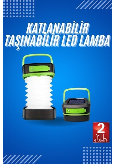 Sepetopia Kamp Lambası Katlanabilir Lamba Solar Şarjlı Led Lamba El Fenerli