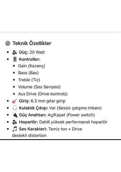 Profesyonel 20 Watt Elektro Gitar Amfisi Agl20 Jak Kablo Hediye