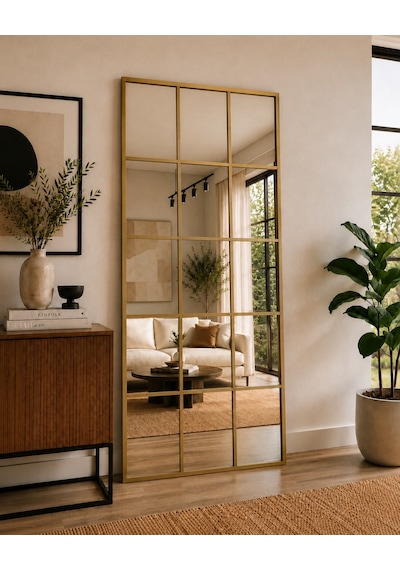 Effe Gold Metal Çerçeveli 5/3 Model 180x80 Cm Dekoratif Ayna