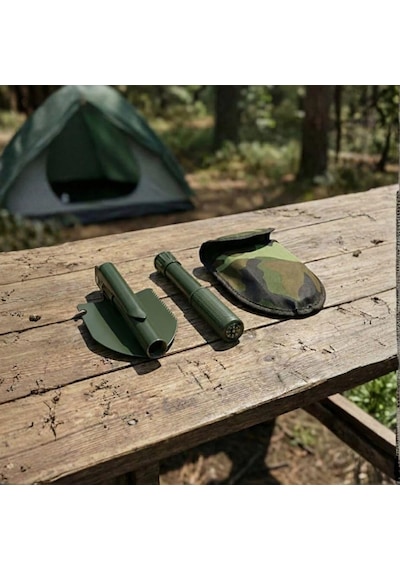 Kiwi Garden Kgms-701 Çok Amaçlı Katlanır Kürek Kamp Bahçe Kullanımı Kaymaz Sap Çok Renkli