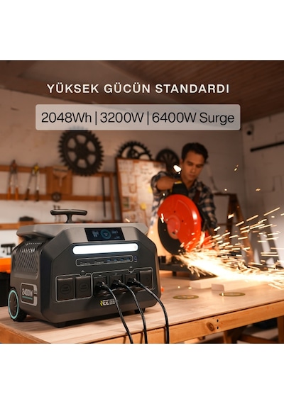 Solar Veteran Paketi P3200 Taşınabilir Güç Kaynağı + Sp400 Taşınabilir Solar Panel