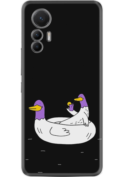 Xiaomi 12 Lite Kılıf Silikon Desen Özel Seri Keyifli Ördekler 1725