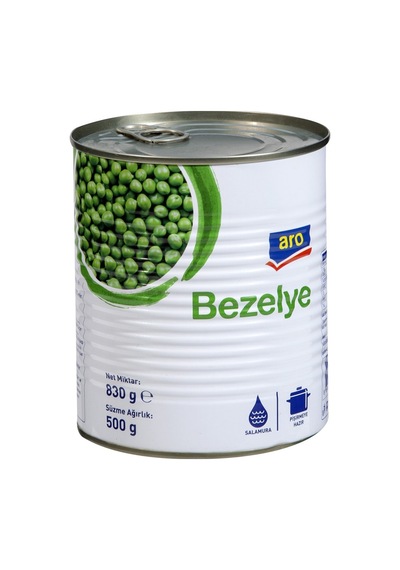 Aro Bezelye 830 G - Önceden Haşlanmış Konserve Bezelye 2'li Ekonomik Paket - 2 Adet Tarı