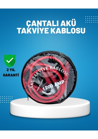 1200 Amper Akü Takviye Kablosu 2 Metre İzoleli Bakır Uçlu Renkli