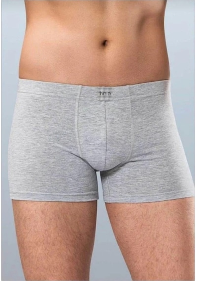 Anıt 1271 Erkek Likralı Düz Pamuklu Boxer Tekli Gri