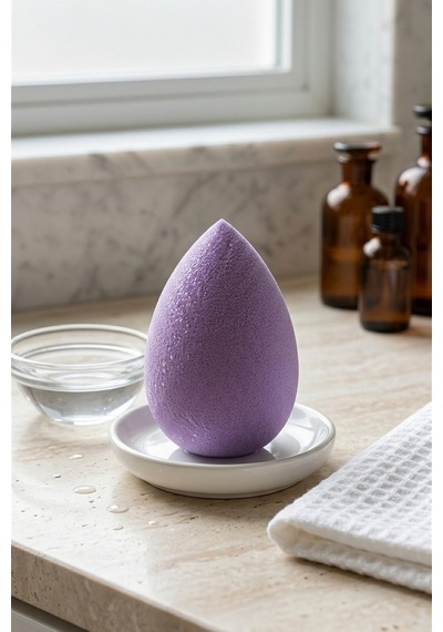 Makyaj Süngeri Mor Beauty Blender Fondöten Ve Kapatıcı Uygulama Süngeri, 6 Cm