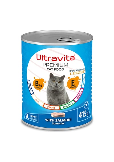 Ultravita Premium Yüksek Proteinli Karışık Etli Konserve Kedi Maması 24 x 415 G