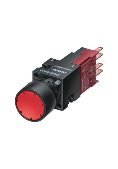 Siemens 3sb2227 0ac01 3sb2 Plastik Seri 16mm Komple Işıklı Buton Kırmızı 10a 1nc