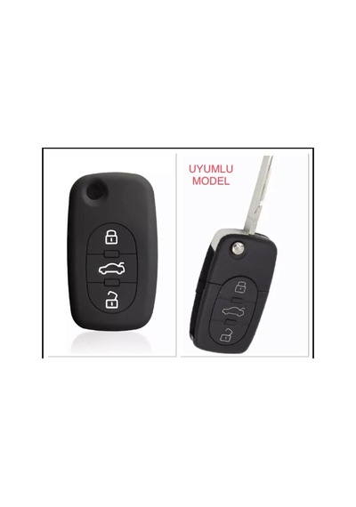 Audi A2 A3 A4 A6 A8 Silikon Anahtar Koruma Kılıfı3 Tuşlu