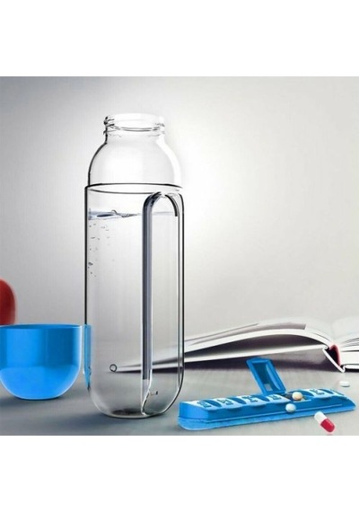 Büro Ev Ofis 600ml Hasta İlaç Planlama Takip Su Matarası