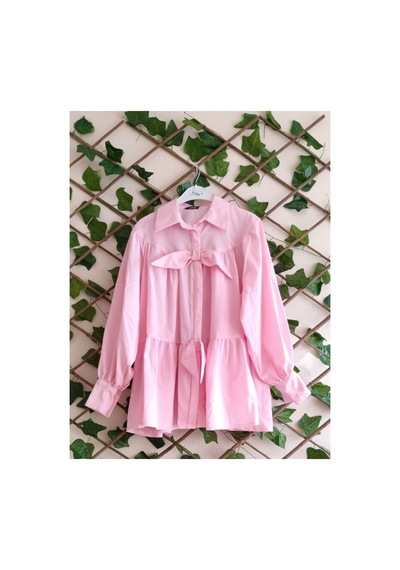 Çınar Boutique Fiyonklu Tunik-pembe - Standart Pembe Pembe