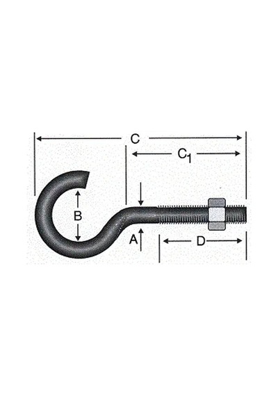 Açık Metrik Kanca M5 / 21x80 - 100 Adet Çok Renkli
