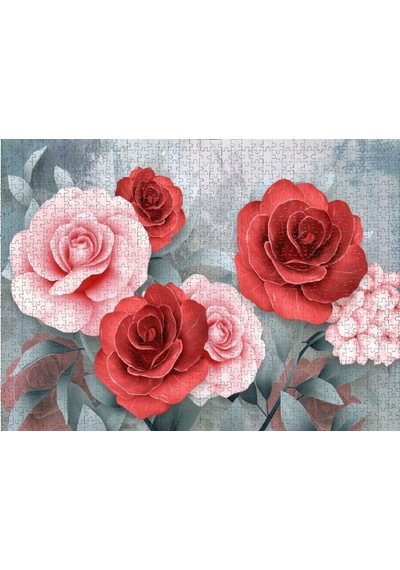 Nova Puzzle 1000 Parça Puzzle - Pembe Ve Kırmızı Güller