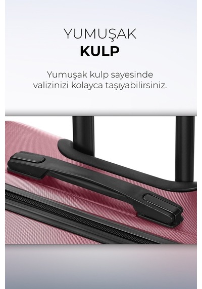 Polo&sky Petek Model Gül Kurusu Renk Kabin Boy Valiz Gülkurusu