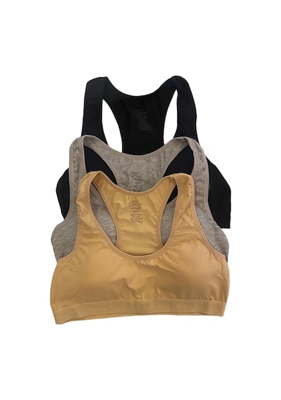 underwear bodyway 3'lü Pedli Kadın Sporcu Büstiyer 90-95 Ten Rengi - Siyah - Gri