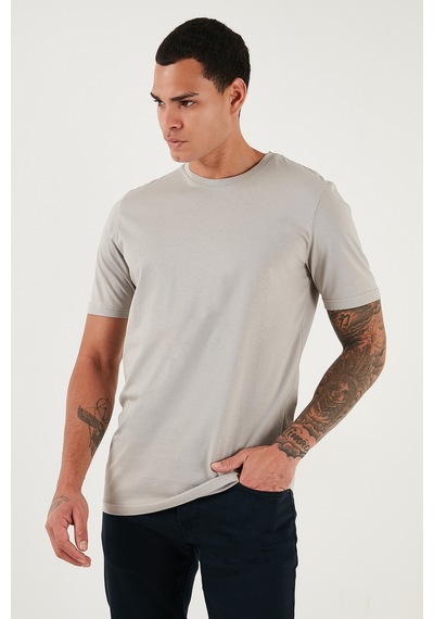 Buratti Pamuklu Regular Fit Bisiklet Yaka Erkek T Shirt 59020204 Kül