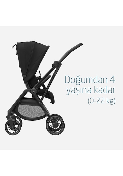 Maxi-Cosi Leona2-Cabriofix I-Size Tek Elle Katlanabilen Ultra Kompakt Çift Yönlü Seyahat Sistem Bebek Arabası Black